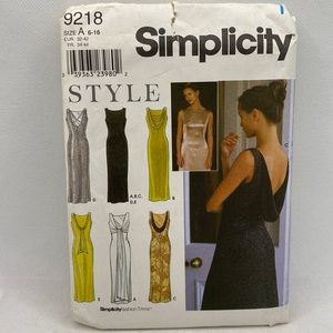 Simplicity 9218 Woman’s Formal Sleeveless Fitted Dress Sizes 6-16 Pattern Uncut